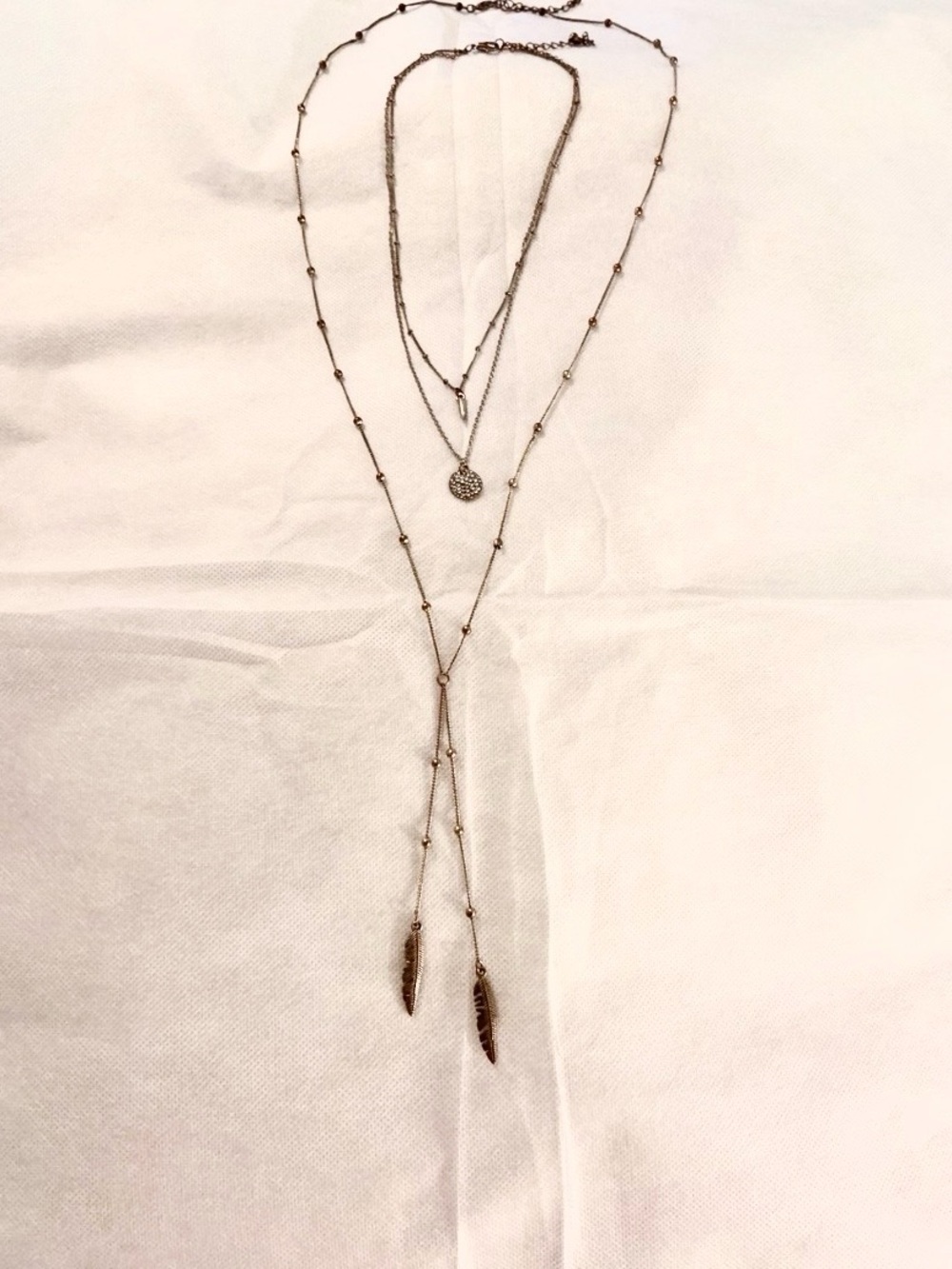 Boho Layered Necklace Bundle Rose Gold Leaf Tassel Long Necklace Set